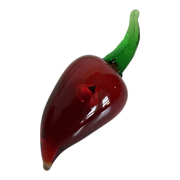Glass Art Vegetables Purple Eggplant Pair And Jalapeño Pepper Vintage EUC - Picture 4 of 14